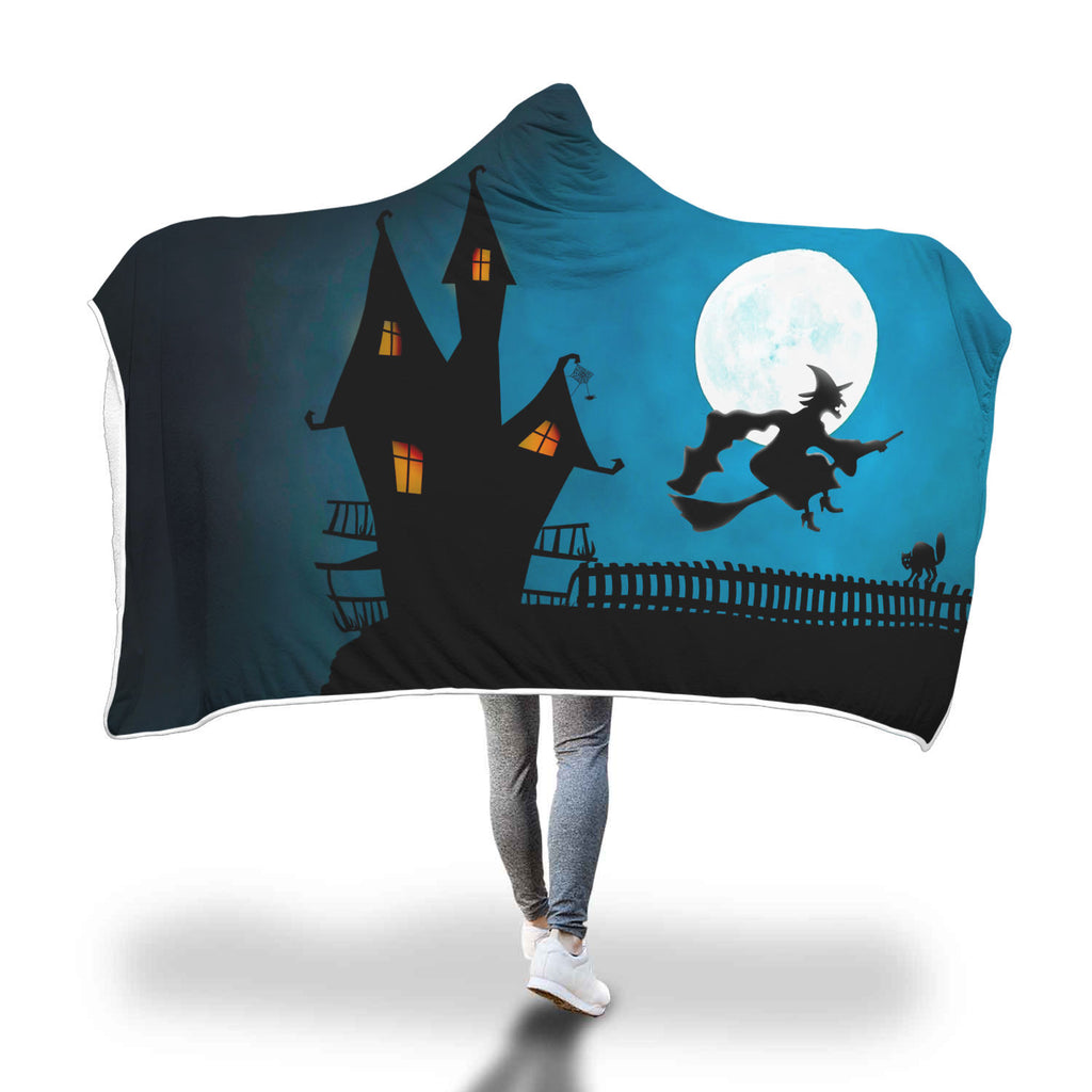 Halloween Witch House Hooded Blanket - Nikota Fashion