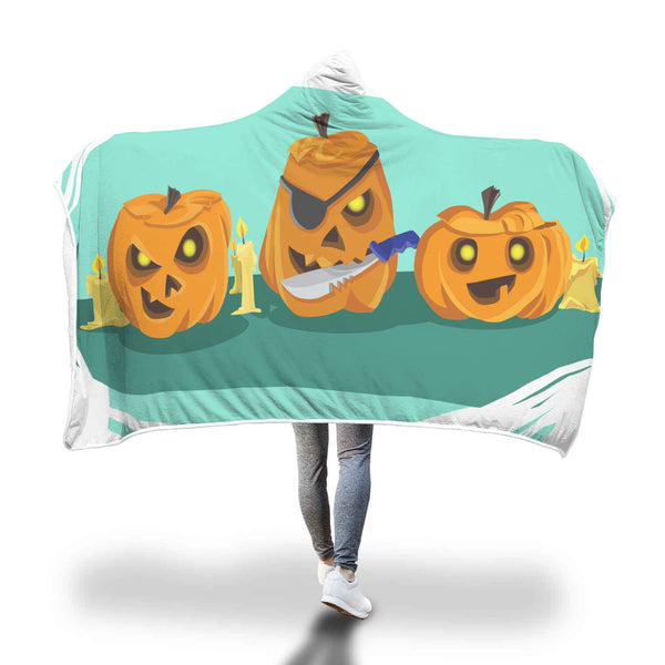 Halloween Pumpkins funny Hooded Blanket - Nikota Fashion