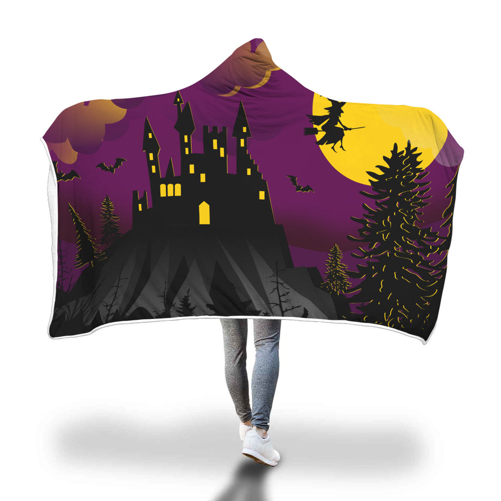 Halloween Witch House Premium Hooded Blanket - Nikota Fashion