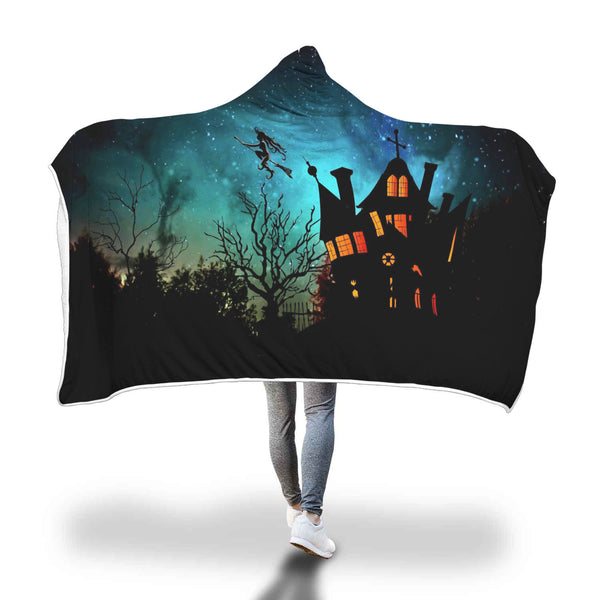 Halloween Witch House Premium Hooded Blanket - Nikota Fashion