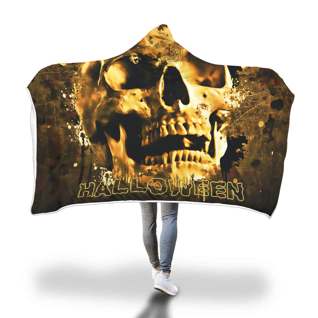 Halloween Scary Skull Hooded Blanket - Nikota Fashion