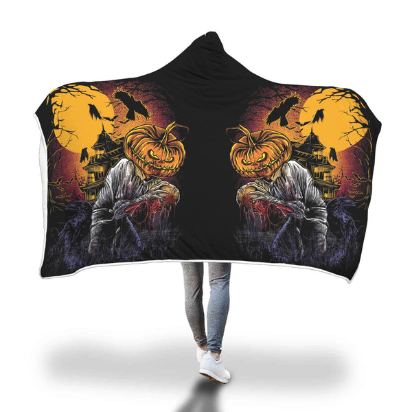 Halloween Pumpkin Horror Hooded Blanket - Nikota Fashion