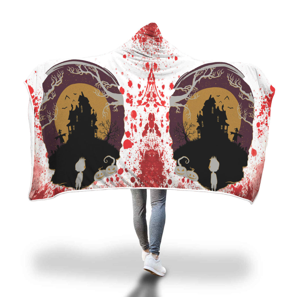 Halloween Witch House Blood Premium Hooded Blanket - Nikota Fashion