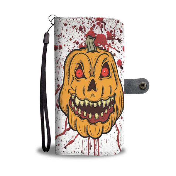 Halloween Scary Pumpkin Wallet Case