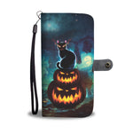 Halloween Pumpkins and Cat Wallet Case