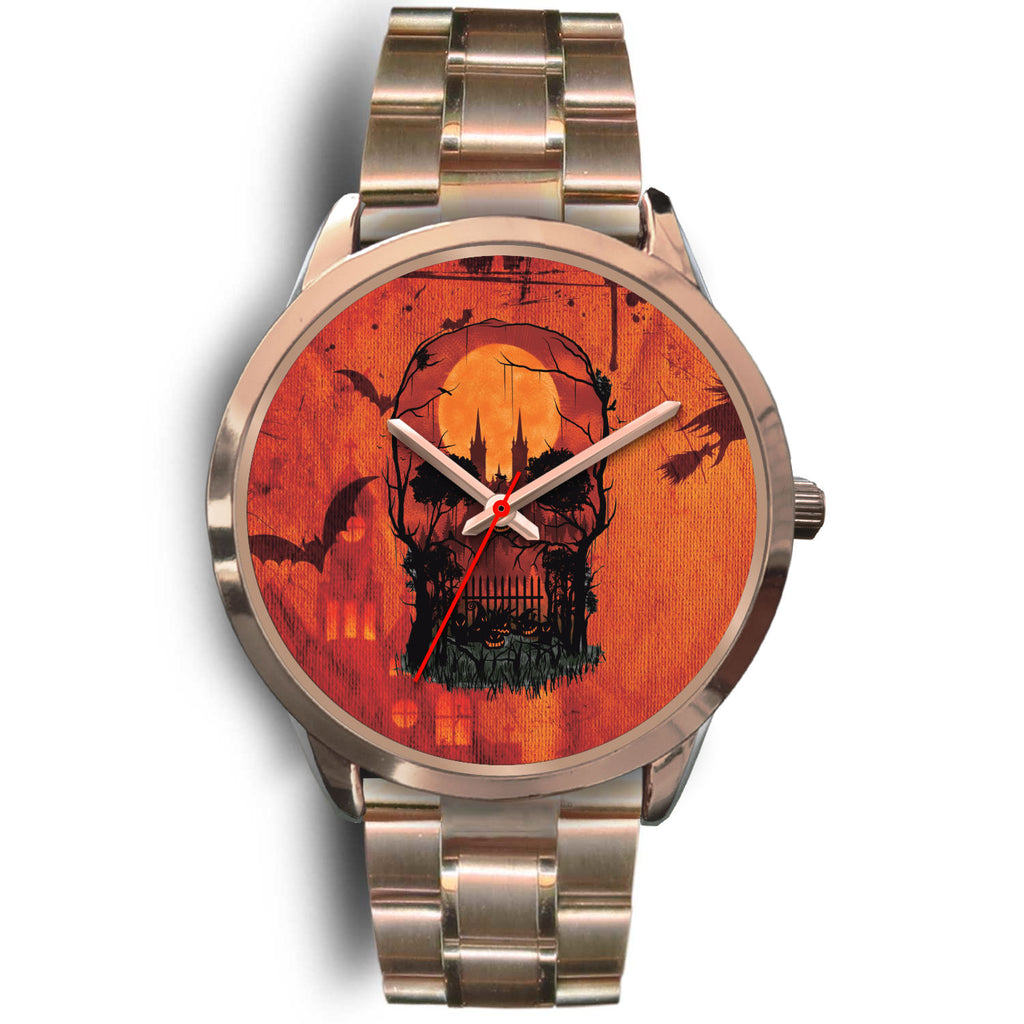 Halloween Scary Skull with Pumpkins Premium Watch - Nikota Fashion