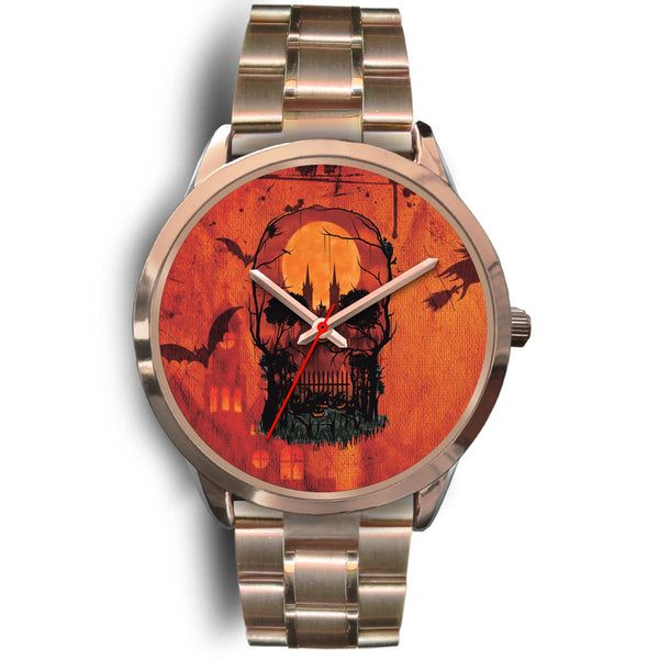 Halloween Scary Skull with Pumpkins Premium Watch - Nikota Fashion